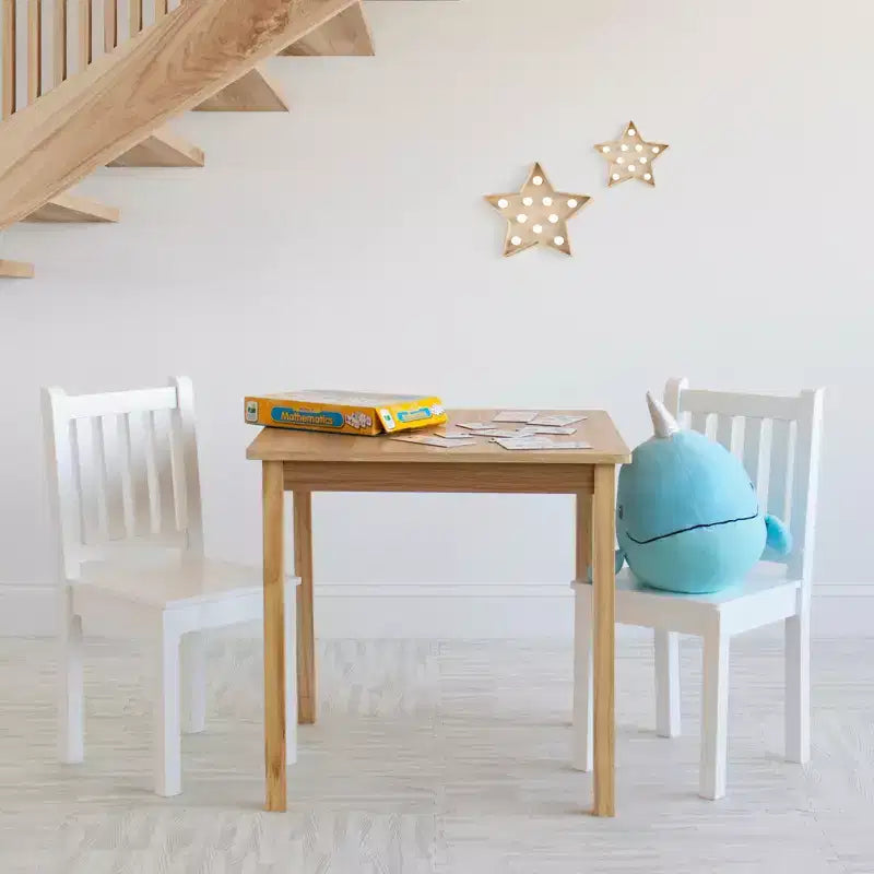 Humble Crew Ensemble Table et 2 Chaises pour Grands Enfants Journey, 3 Pièces, Beige
