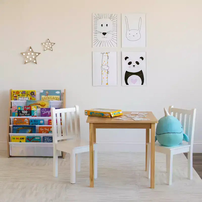 Humble Crew Ensemble Table et 2 Chaises pour Grands Enfants Journey, 3 Pièces, Beige