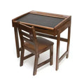 Kids Chalkboard Desk & Chair, Walnut Finish