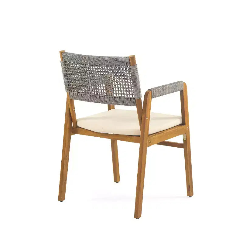 Ensemble de salle à manger d'extérieur rembourré en acacia rustique 7 pièces Adeline Christopher Knight Home