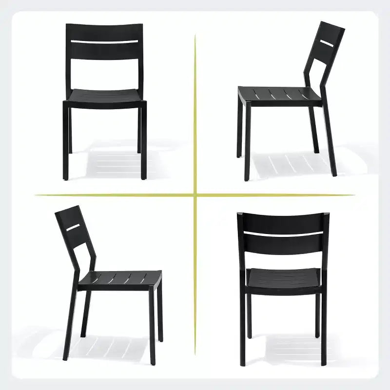 Crestlive Products Ensemble de salle à manger extensible 9 pièces pour patio Table rectangulaire d'extérieur en aluminium pour 6 à 8 personnes avec chaises