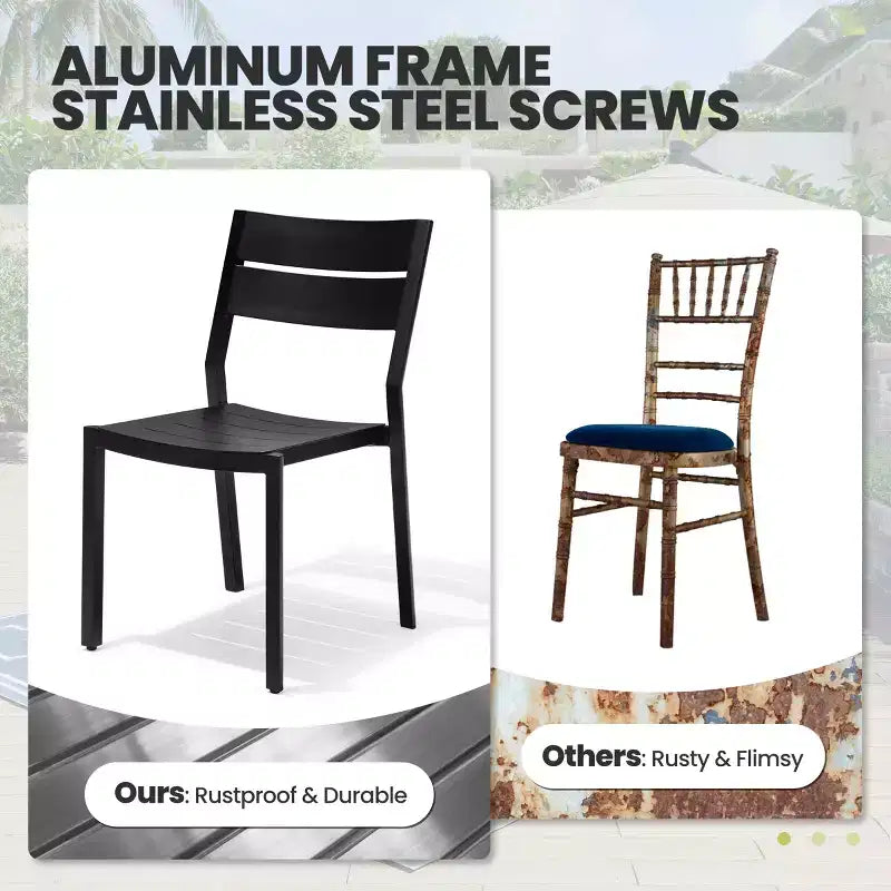 Crestlive Products Ensemble de salle à manger extensible 9 pièces pour patio Table rectangulaire d'extérieur en aluminium pour 6 à 8 personnes avec chaises