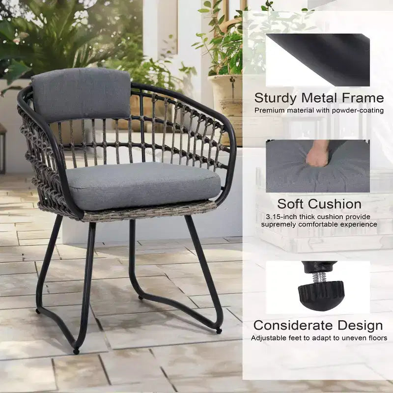 Crestlive Products - Ensemble de salle à manger extensible 9 pièces pour terrasse, table rectangulaire d'extérieur en aluminium pour 6 à 8 personnes avec chaises en rotin