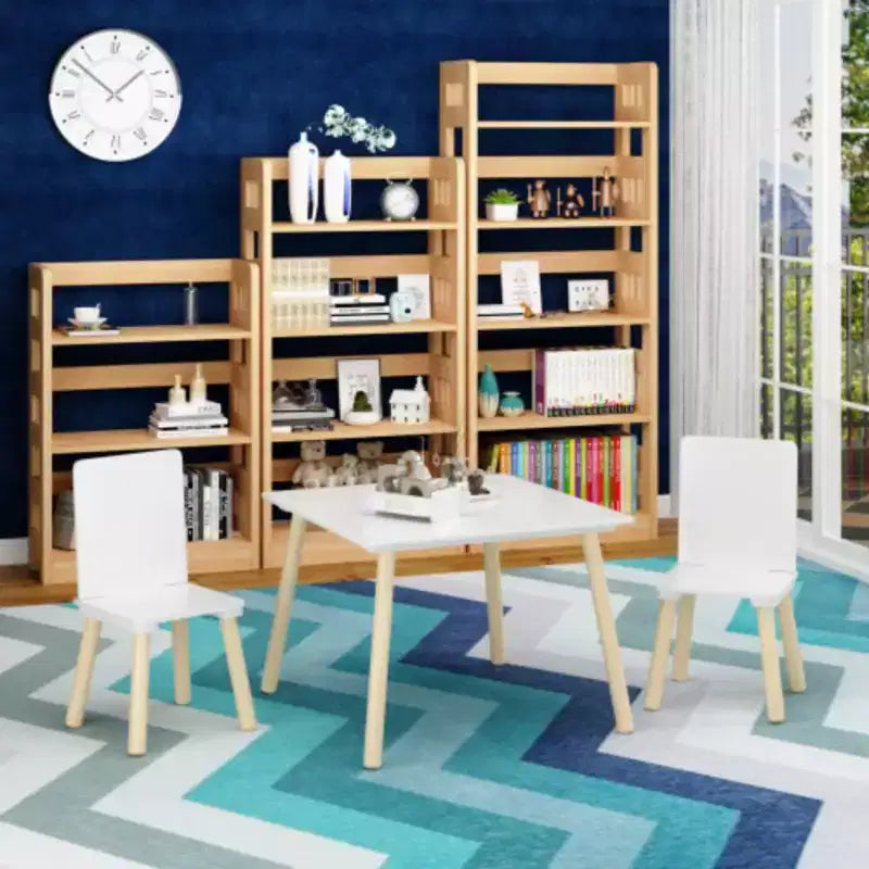 Table et 2 chaises pour enfants, ensemble table et chaises 3 pièces pour tout-petits, ensemble de table de jeu d'activités en bois (blanc)