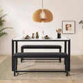 EROMMY Space-Saving Dining Table Set,Featuring a Stylish Faux Marble or Wood Grain Table with Modern Chairs