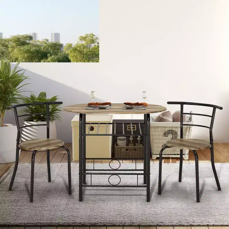EROMMY Dining Table Set Featuring a Stylish Faux Marble or Wood Grain Table with Modern Chairs