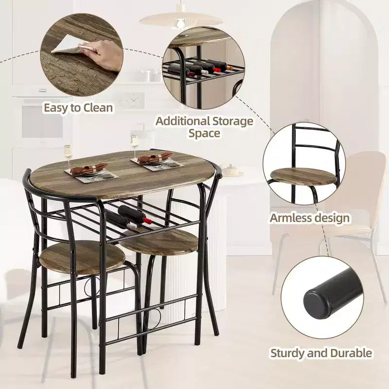 Ensemble de salle à manger EROMMY avec table élégante effet marbre ou grain de bois et chaises modernes