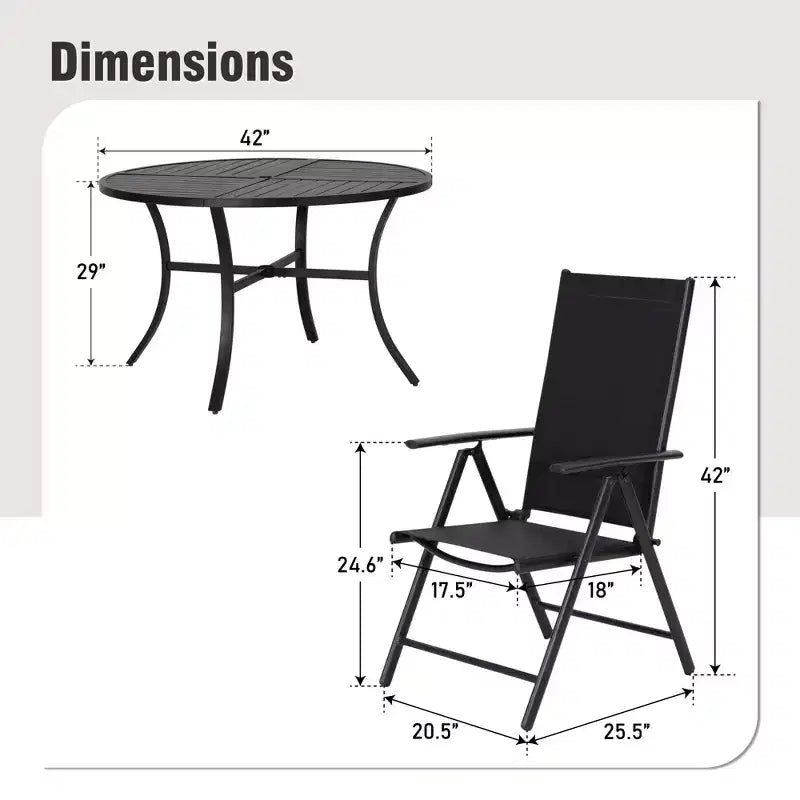 Chaises de salle à manger d'extérieur Captiva Designs avec motif floral, structure en acier et coussins épais pour l'assise et le dossier
