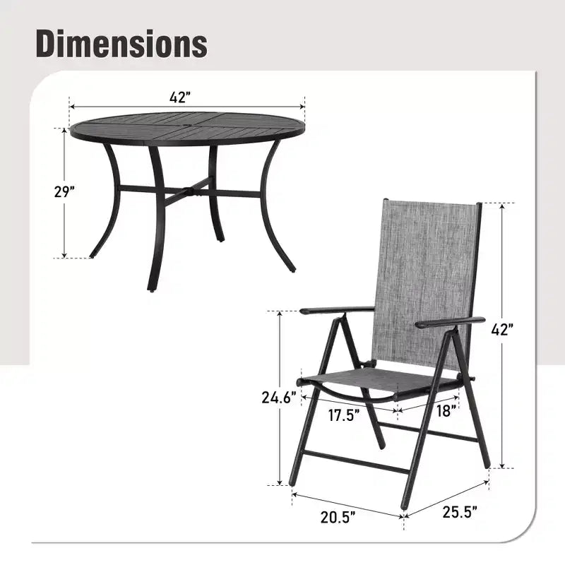 Chaises de salle à manger d'extérieur Captiva Designs avec motif floral, structure en acier et coussins épais pour l'assise et le dossier