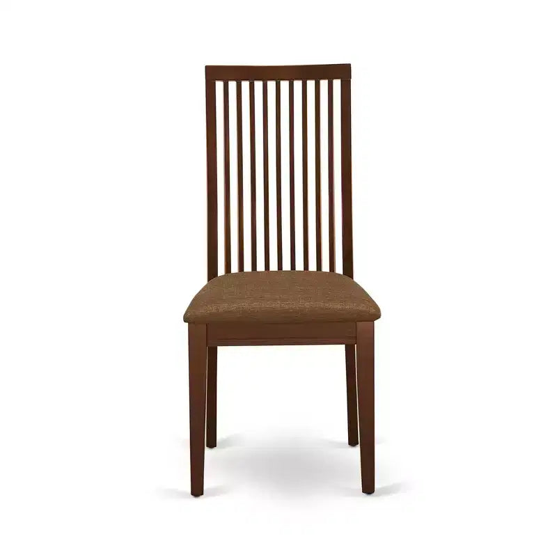Chaises de salle à manger Tissu en lin Chaises en bois massif Acajou