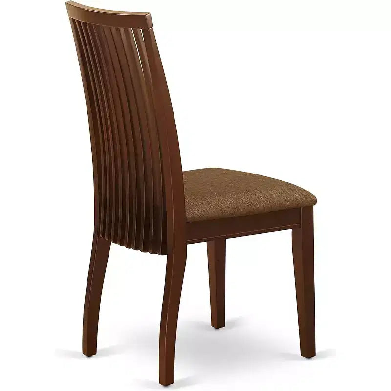 Chaises de salle à manger Tissu en lin Chaises en bois massif Acajou