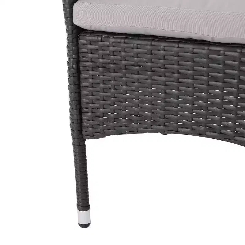 Ensemble de salle à manger extensible 9 pièces GDFStudio Aloha en bois d'acacia et osier, gris clair/gris
