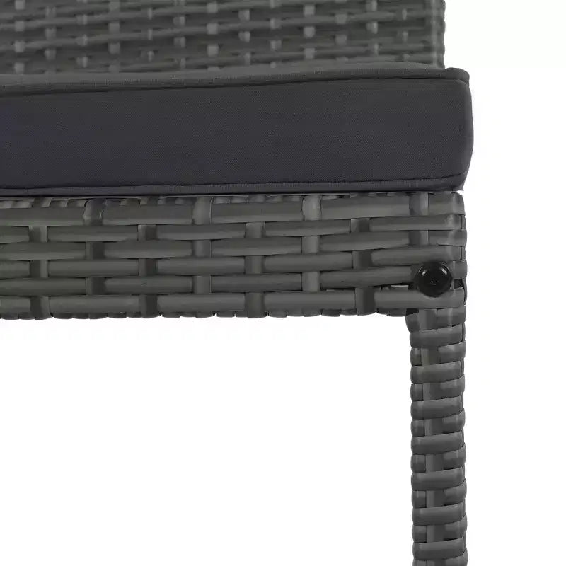Ensemble de bar 5 pièces d'extérieur en rotin PE Whisen avec plateau de table pliable et coussins