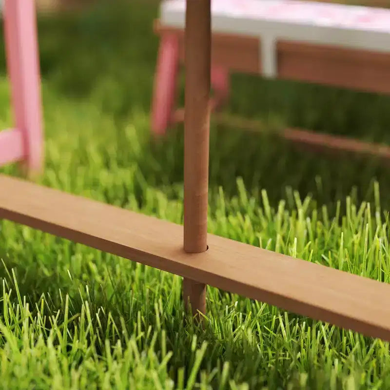 Table de pique-nique Qaba pour enfants, ensemble table et banc en bois avec parasol pliable, coussins et bacs amovibles, pour patio