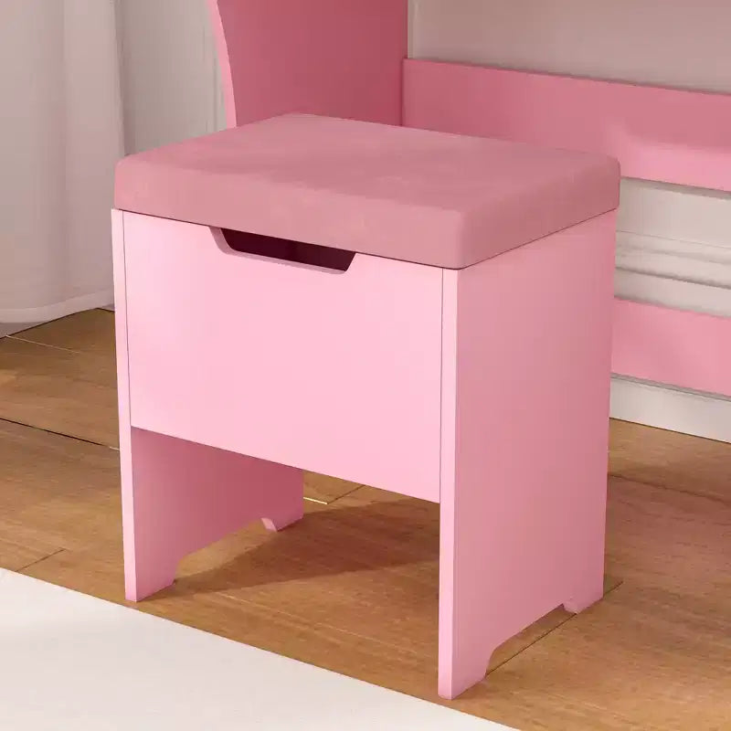Coiffeuse avec miroir lumineux LED et prise électrique, table de maquillage avec 4 tiroirs et tabouret de rangement, 3 modes d'éclairage réglables pour chambre à coucher