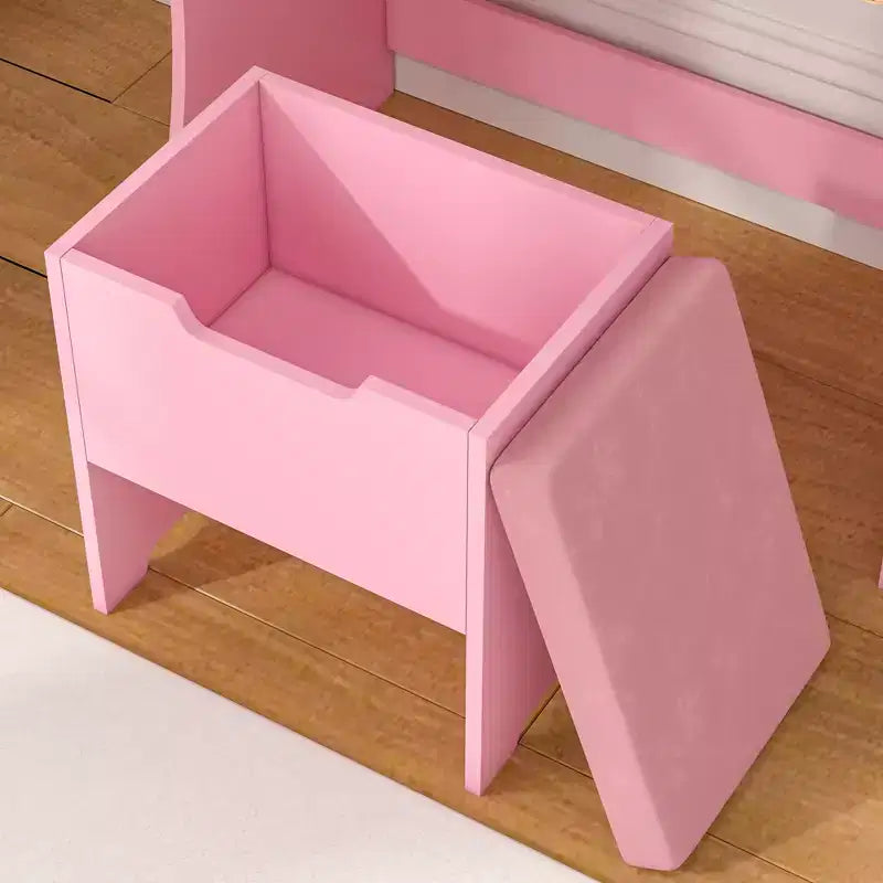 Coiffeuse avec miroir lumineux LED et prise électrique, table de maquillage avec 4 tiroirs et tabouret de rangement, 3 modes d'éclairage réglables pour chambre à coucher