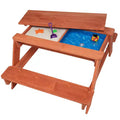 Svan Kids All in One Convertible Indoor/Outdoor Picnic, Sand & Water Activity Table w/ Removable Top (43 X 35 X 19 in) Made of 100% Wood