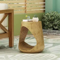 Hollow Side Table, Wood-like texture, Natural Color