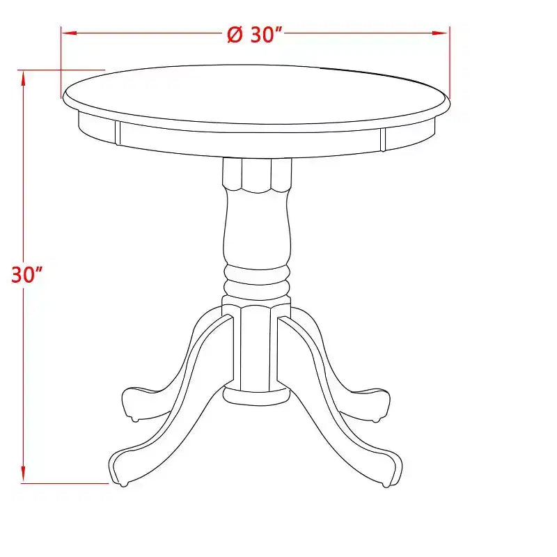 Table à manger ronde en bois, finition acajou