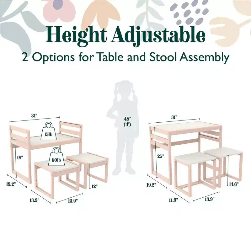 Max & Finn Signy – Ensemble table d'activités pour enfants 3 pièces