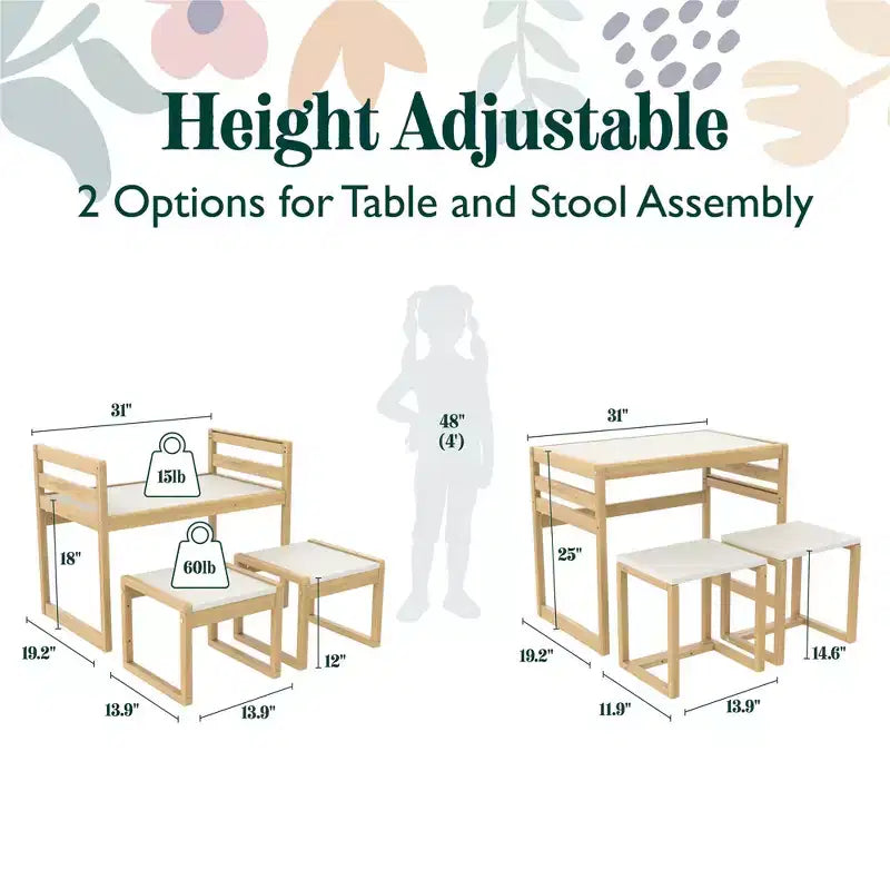 Max & Finn Signy – Ensemble table d'activités pour enfants 3 pièces