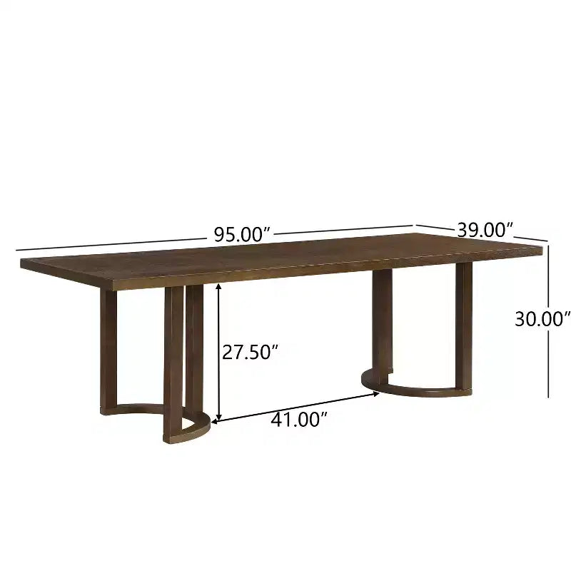 Table à manger rectangulaire moderne en hévéa 95 places