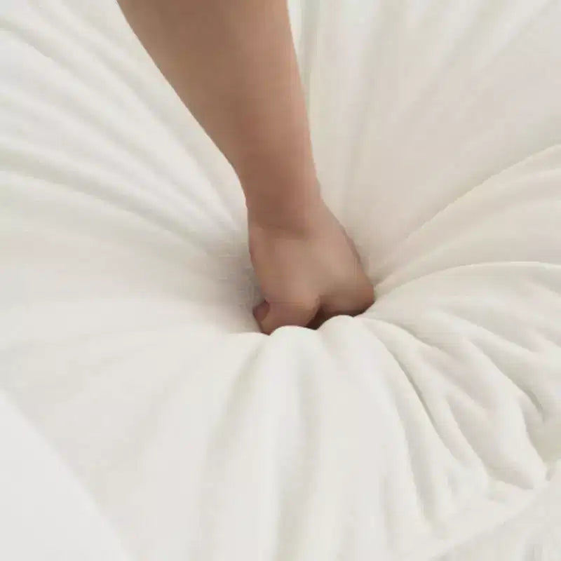 Canapé causeuse moderne en tissu pour salon, grand canapé 2 places rembourré avec assise profonde, chenille blanche