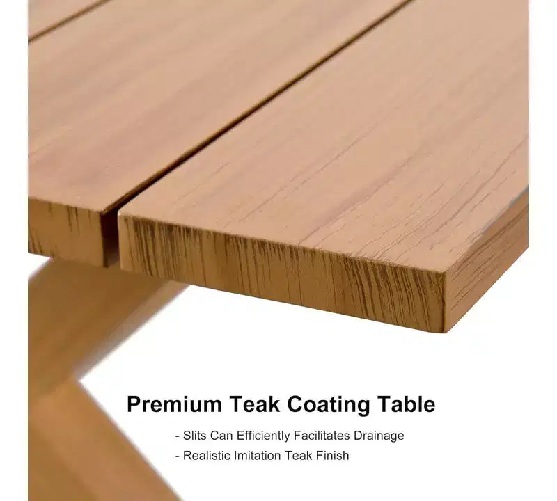 PURPLE LEAF Ensemble de salle à manger d'extérieur 9 pièces, table de patio en aluminium et chaises en corde tressée, coussins inclus pour la décoration de la cour et de la cuisine