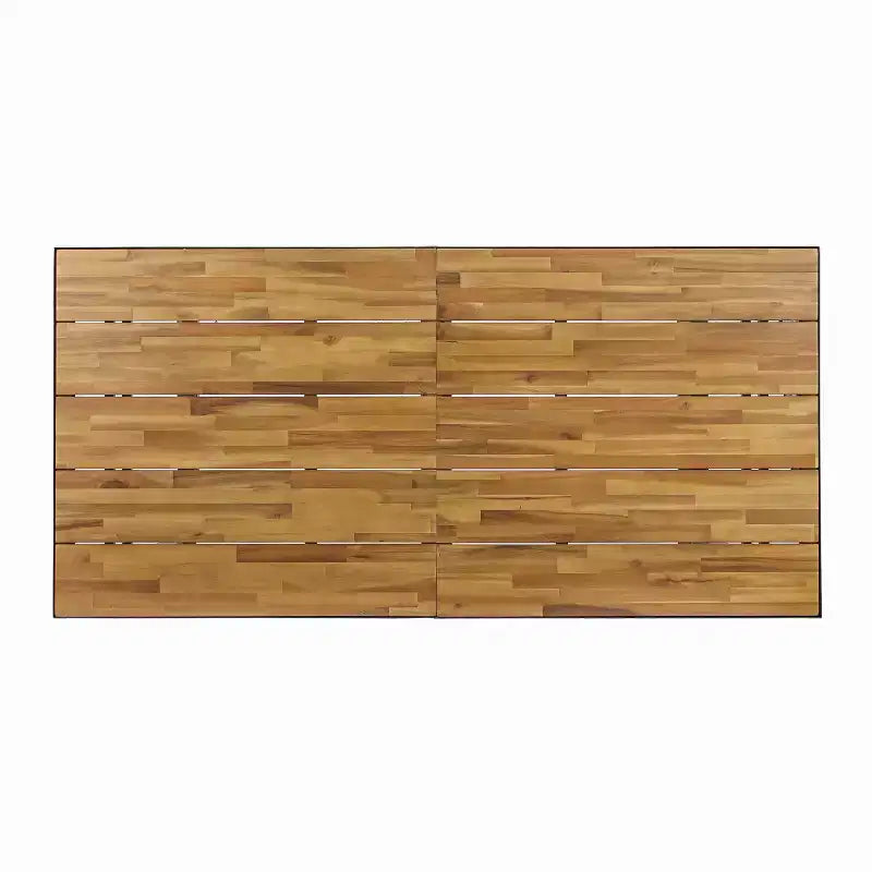 Ensemble de salle à manger d'extérieur 7 pièces Christopher Knight Home Requeta en bois d'acacia et résine avec table à manger de 70,25 po, Noir/Teck