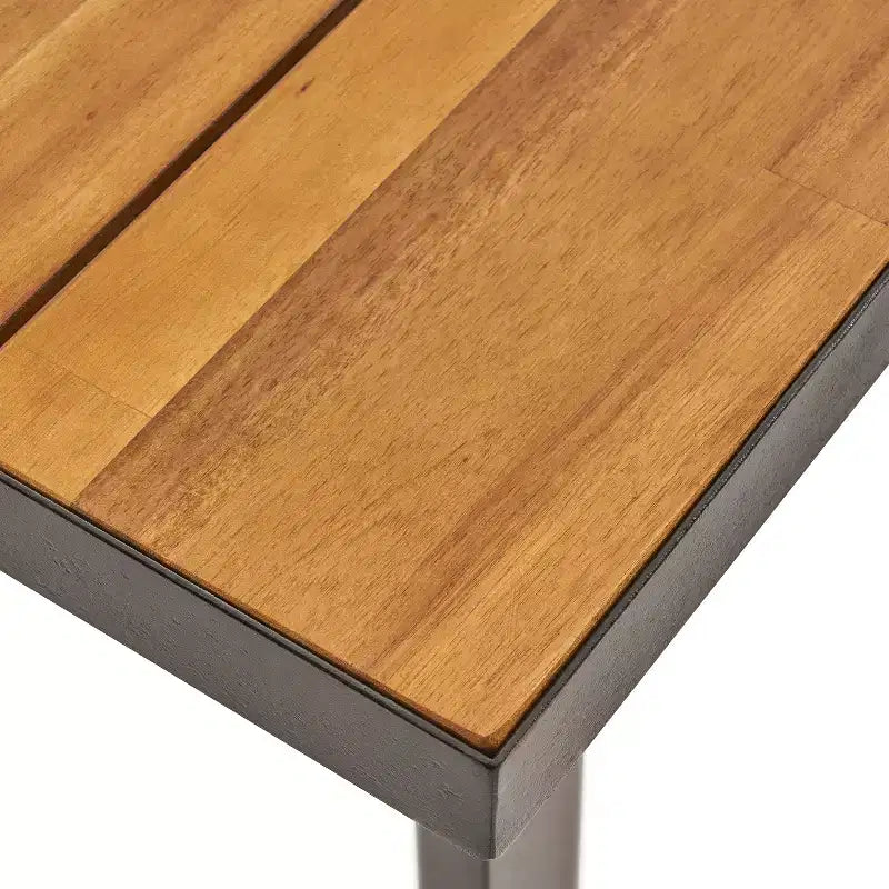 Ensemble de salle à manger d'extérieur 7 pièces Christopher Knight Home Requeta en bois d'acacia et résine avec table à manger de 70,25 po, Noir/Teck