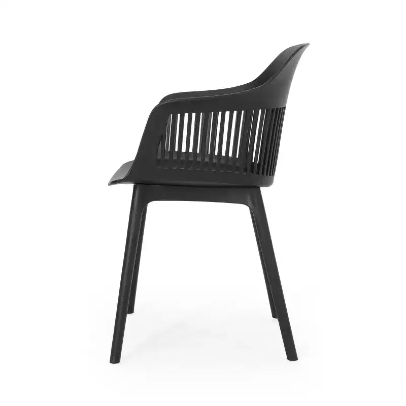 Ensemble de salle à manger d'extérieur 7 pièces Christopher Knight Home Requeta en bois d'acacia et résine avec table à manger de 70,25 po, Noir/Teck