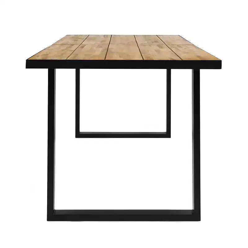 Ensemble de salle à manger d'extérieur 7 pièces Christopher Knight Home Requeta en bois d'acacia et résine avec table à manger de 70,25 po, Noir/Teck