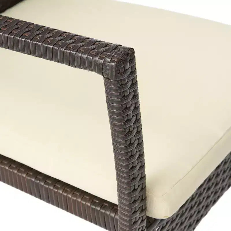 Christopher Knight Home Didicas Ensemble de salle à manger d'extérieur 5 pièces en bois d'acacia et osier avec coussin, teck/brun multicolore