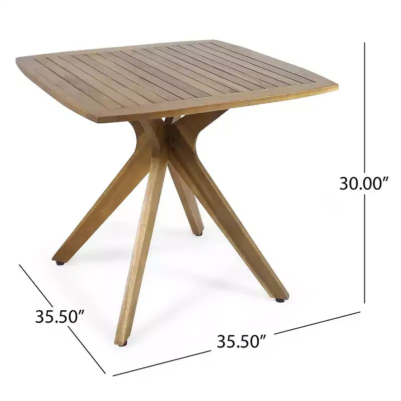 Christopher Knight Home Didicas Ensemble de salle à manger d'extérieur 5 pièces en bois d'acacia et osier avec coussin, teck/brun multicolore