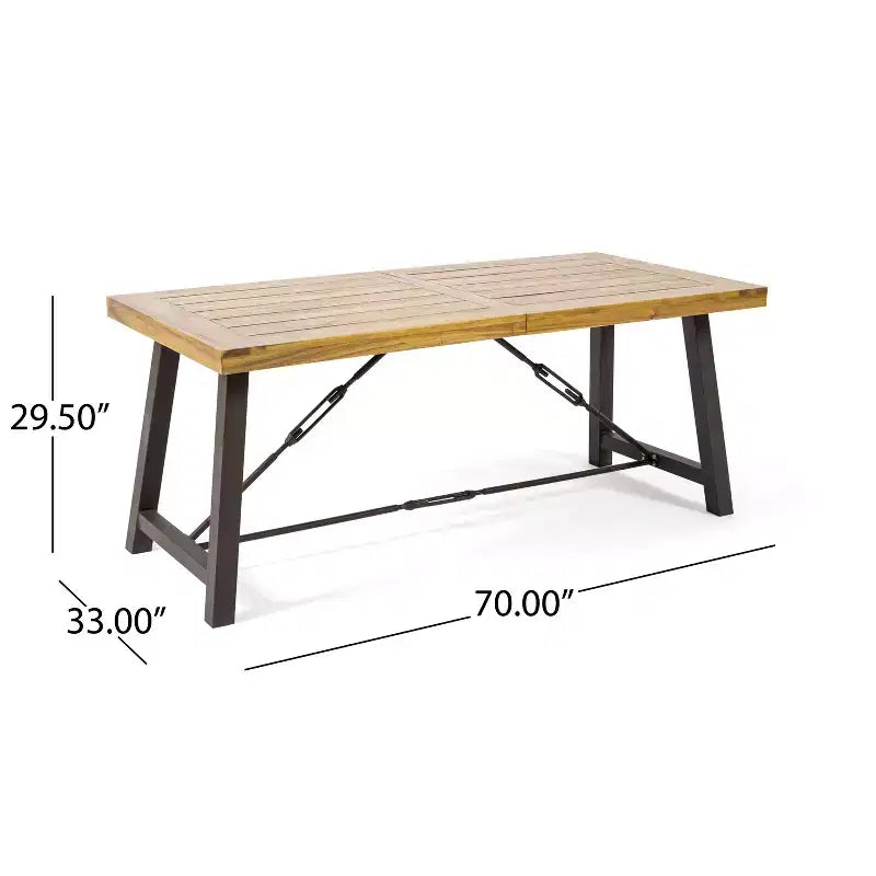 Ensemble de salle à manger d'extérieur 6 pièces Christopher Knight Home Boland en osier et bois d'acacia avec banc, teck/marron multicolore