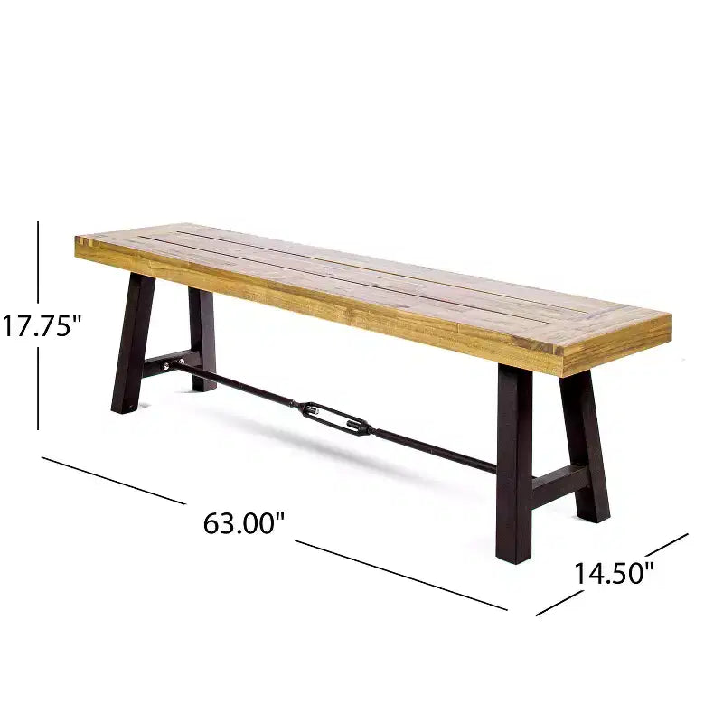 Ensemble de salle à manger d'extérieur 6 pièces Christopher Knight Home Boland en osier et bois d'acacia avec banc, teck/marron multicolore