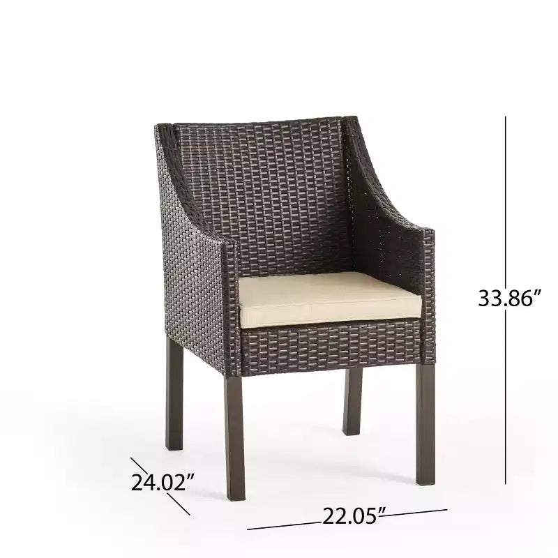 Ensemble de salle à manger d'extérieur 6 pièces Christopher Knight Home Boland en osier et bois d'acacia avec banc, teck/marron multicolore
