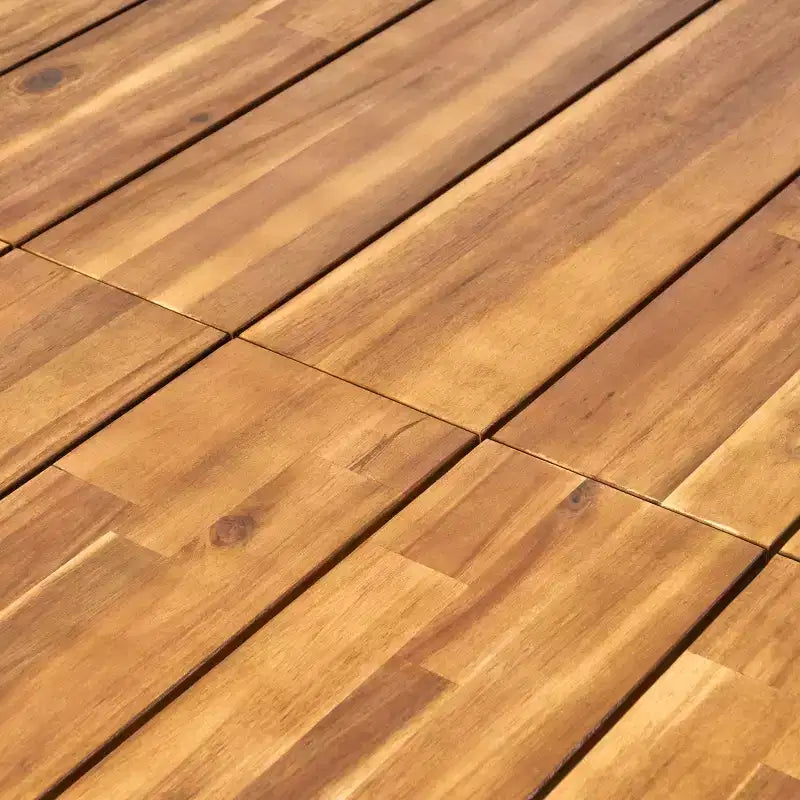 GDFStudio Miramar – Ensemble de salle à manger d'extérieur 7 pièces en résine de polypropylène et bois d'acacia avec table de 70 po, noir et teck