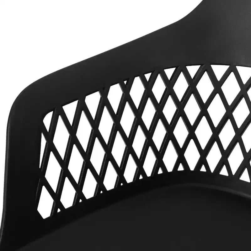 GDFStudio Miramar – Ensemble de salle à manger d'extérieur 7 pièces en résine de polypropylène et bois d'acacia avec table de 70 po, noir et teck