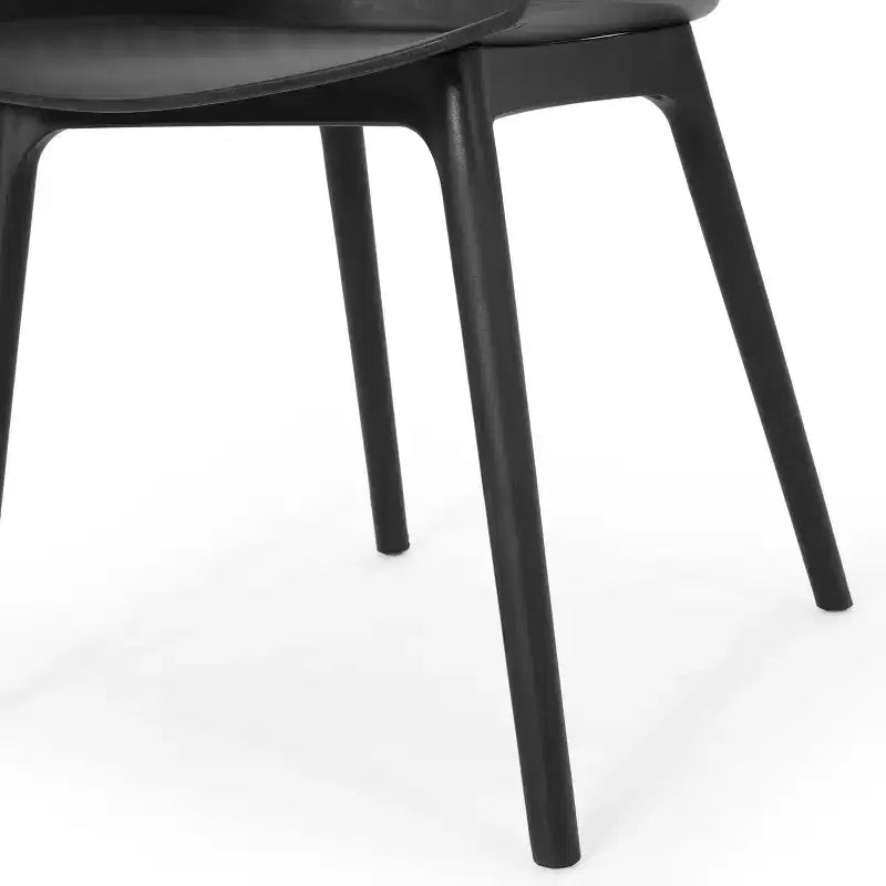 GDFStudio Miramar – Ensemble de salle à manger d'extérieur 7 pièces en résine de polypropylène et bois d'acacia avec table de 70 po, noir et teck