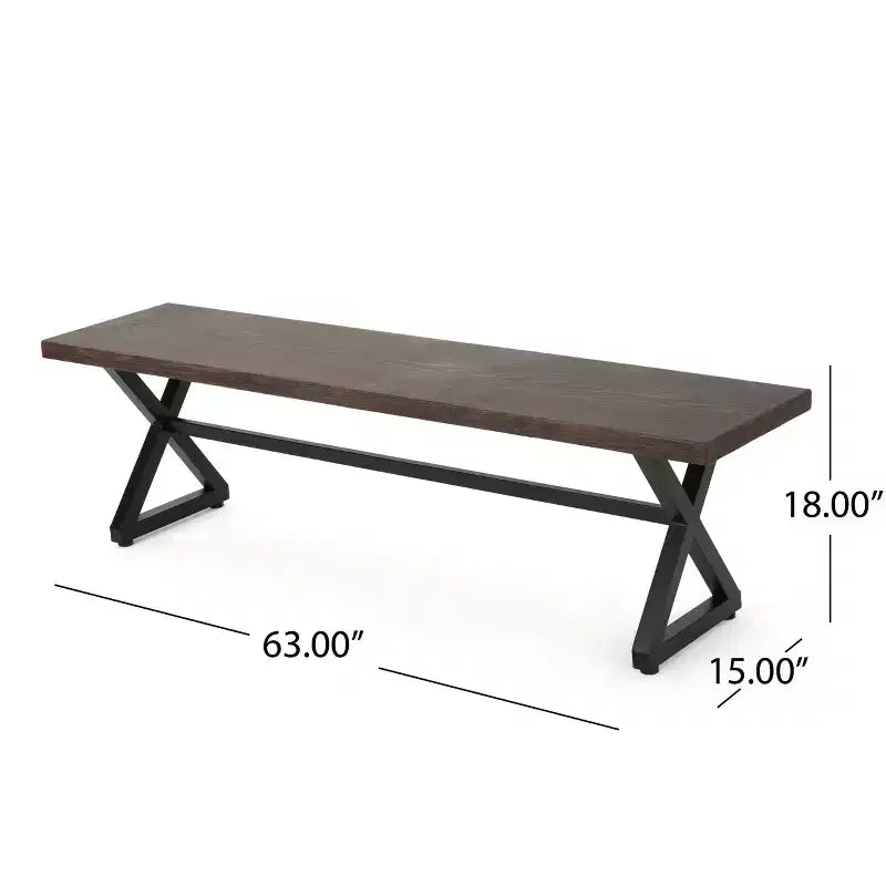 Ensemble de salle à manger d'extérieur 6 pièces Christopher Knight Home Absher en osier et aluminium avec banc