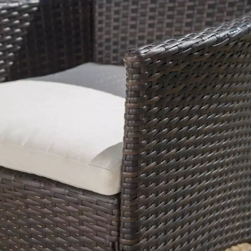 Ensemble de salle à manger d'extérieur 6 pièces Christopher Knight Home Absher en osier et aluminium avec banc