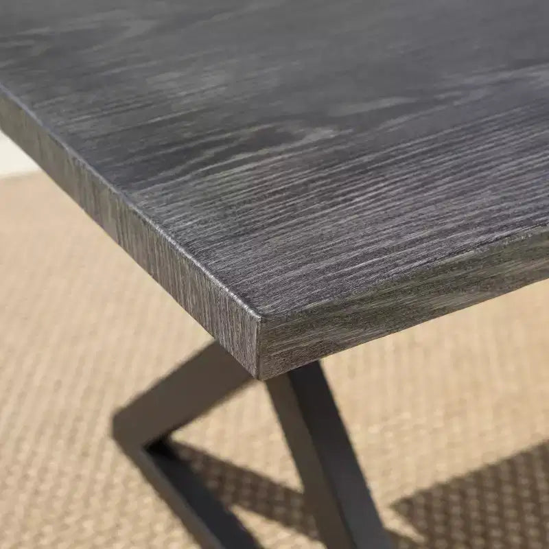 Ensemble de salle à manger d'extérieur 6 pièces Christopher Knight Home Absher en osier et aluminium avec banc