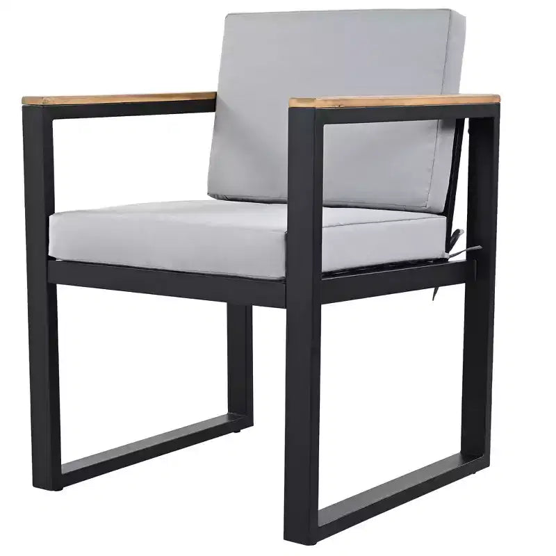 Whisen Ensemble de salle à manger d'extérieur 7 pièces Table et chaises de patio avec coussins amovibles
