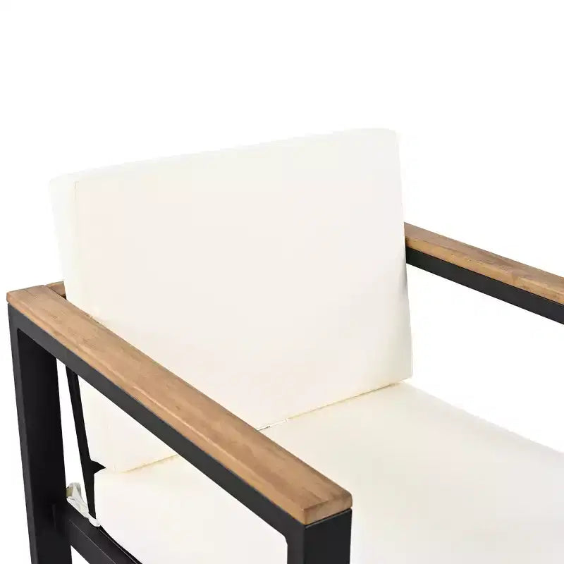 Whisen Ensemble de salle à manger d'extérieur 7 pièces Table et chaises de patio avec coussins amovibles