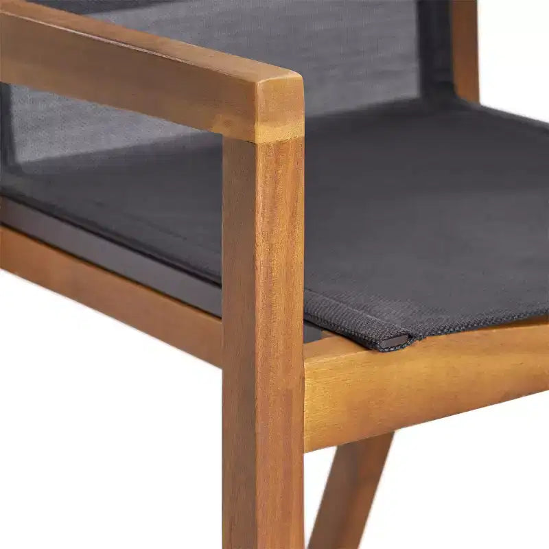 Christopher Knight Home Claude Ensemble repas d'extérieur 9 pièces en maille et bois d'acacia avec table à manger de 79 po