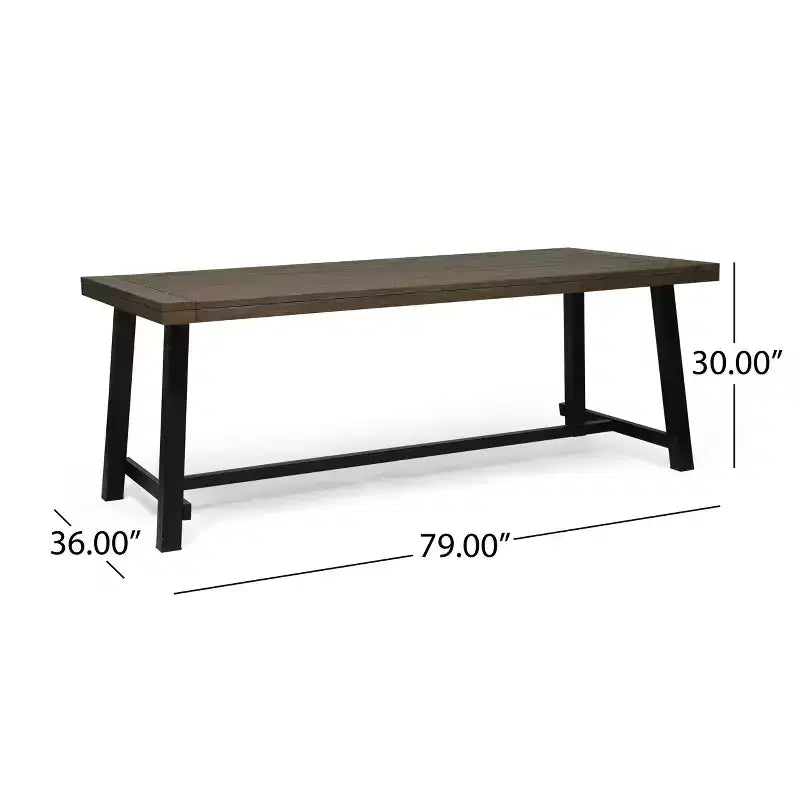 Christopher Knight Home Claude Ensemble repas d'extérieur 9 pièces en maille et bois d'acacia avec table à manger de 79 po
