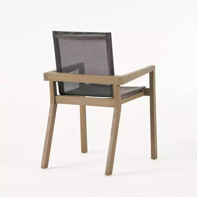 Christopher Knight Home Claude Ensemble repas d'extérieur 9 pièces en maille et bois d'acacia avec table à manger de 79 po