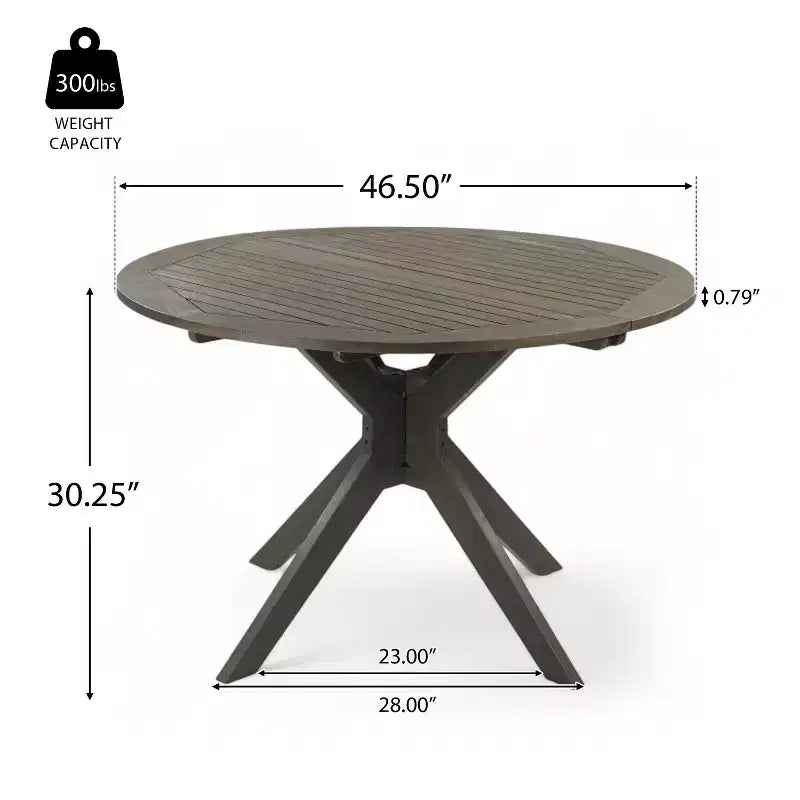 Ensemble de salle à manger GDFStudio Tara d'extérieur 5 pièces en osier et bois d'acacia avec coussins