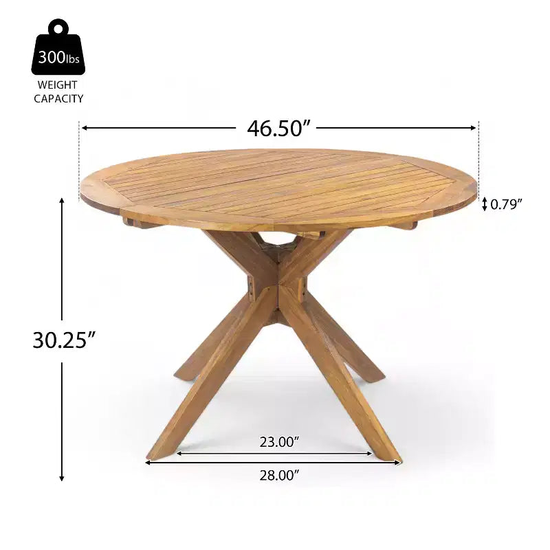 Ensemble de salle à manger GDFStudio Tara d'extérieur 5 pièces en osier et bois d'acacia avec coussins